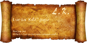 Luria Kájusz névjegykártya